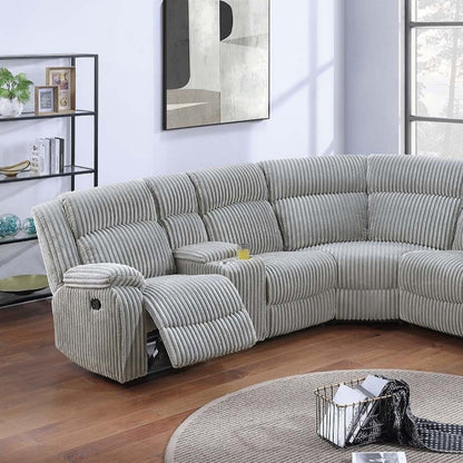 Sectional Sofa Set With Console Cup Holders, 3 Piece Reclining Living Room Couch - Gray Ash Home Essentials