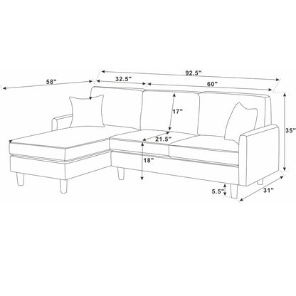 Upholstered Sectional With Toss Pillows Home Essentials