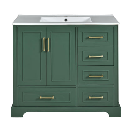 Traditional Bathroom Vanity With Soft Close Doors And Drawers Hearth and Haven