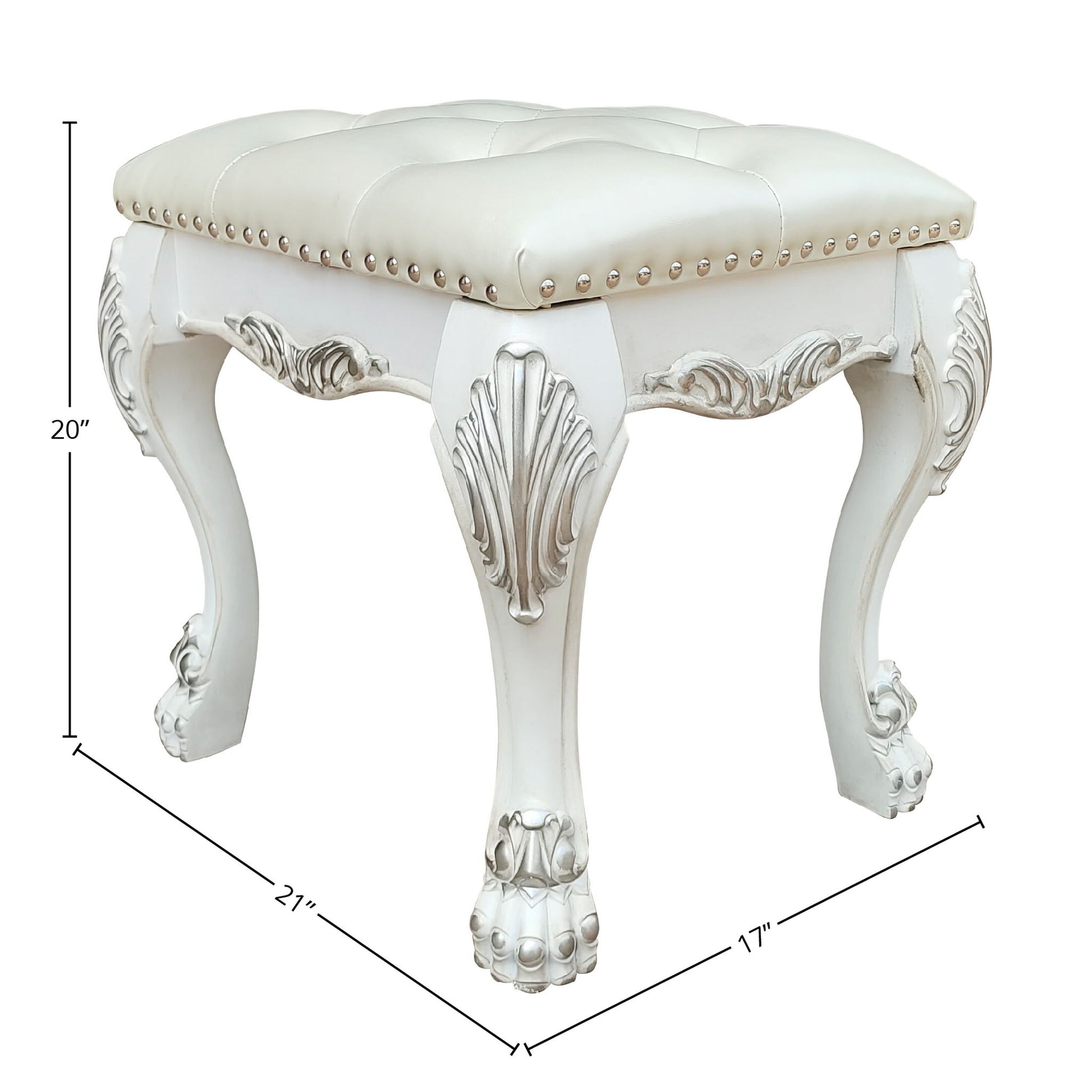 Dresden II - Vanity Stool - Bone White Acme