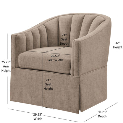 Solitude - Skirted Swivel Accent Chair With Hemp Like Ridgecrest Home