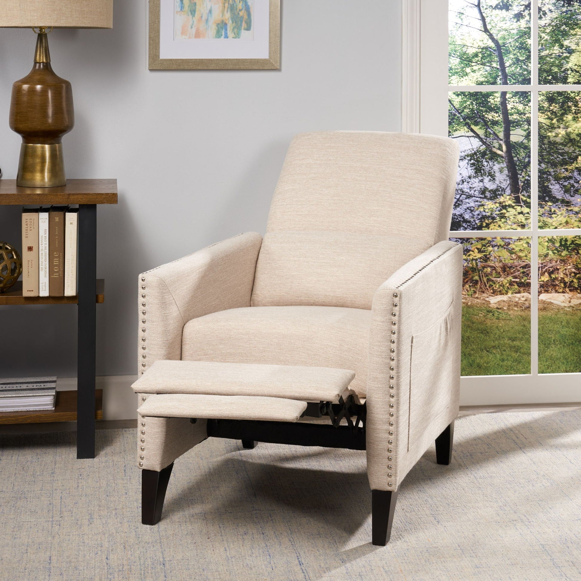 Kiersten - Contemporary Fabric Pushback Recliner Noble House
