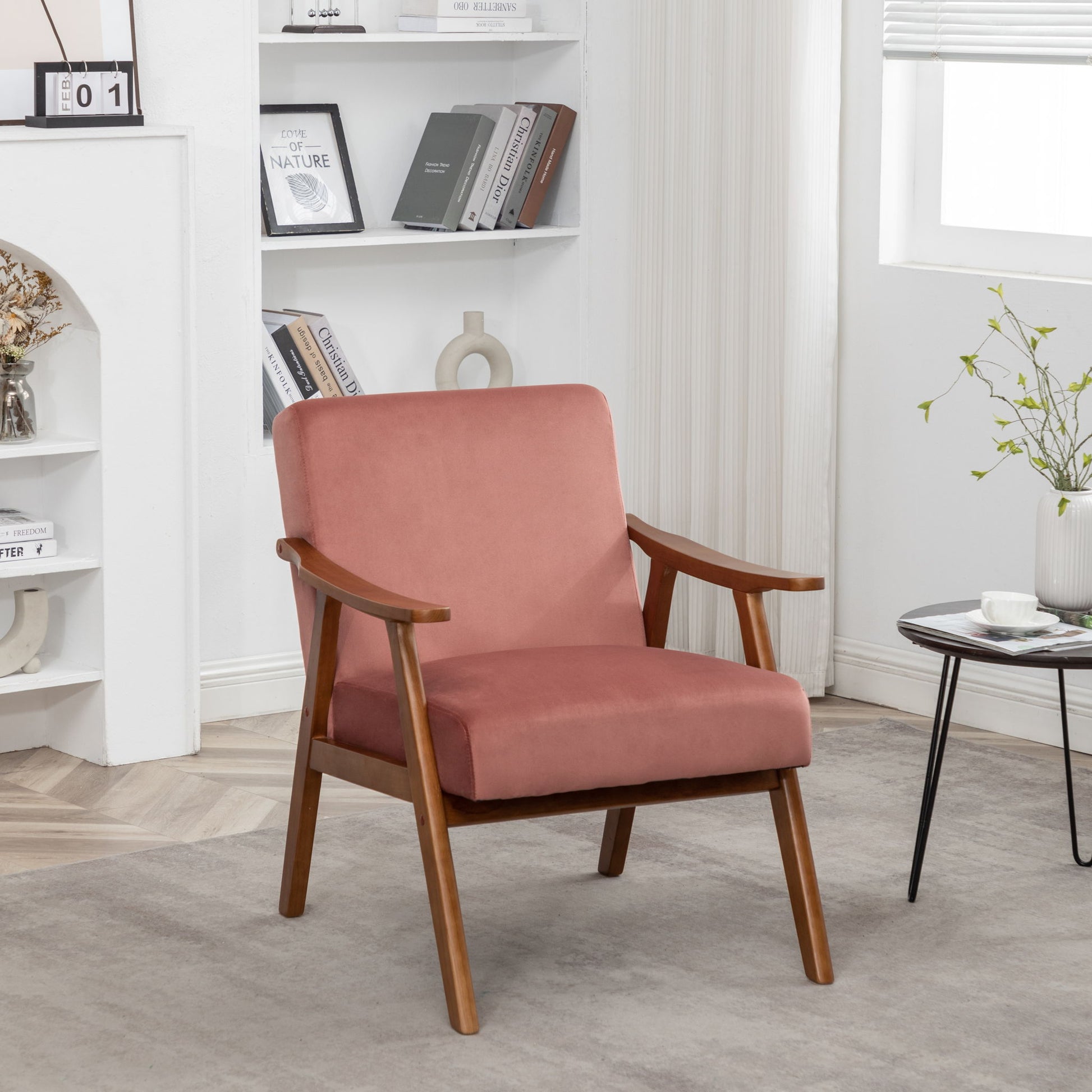 Accent Chair, Classic Mid Century Modern For Extra Seating US Pride