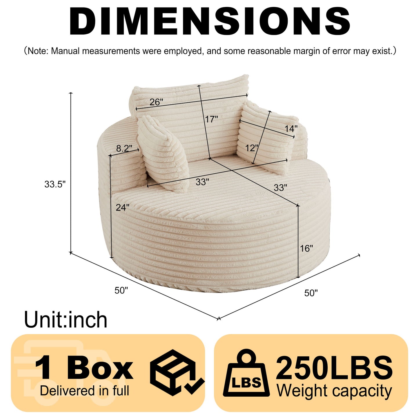 Modern Single Sofa With Backrest Pillow For Living Room Home Essentials