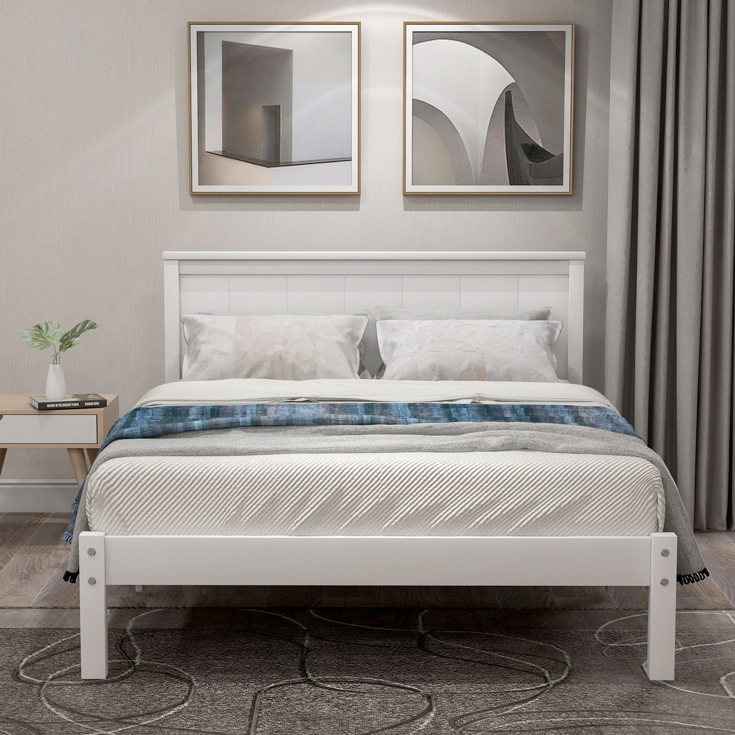 Platform Bed Frame With Headboard Hearth and Haven