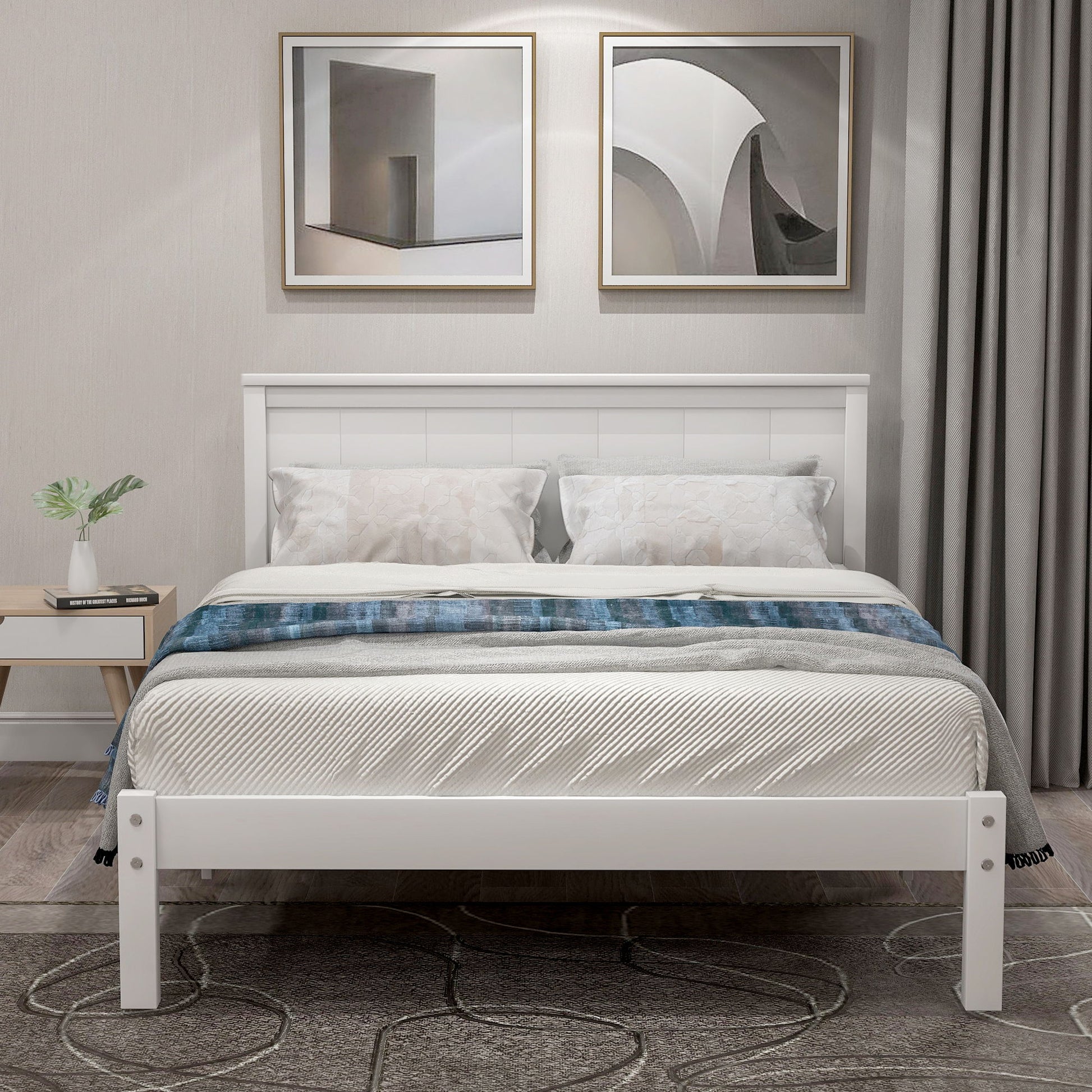 Platform Bed Frame With Headboard Hearth and Haven