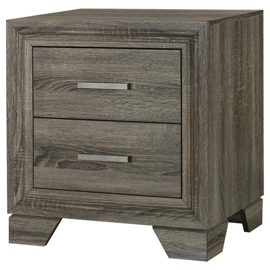 Wright - 2-Drawer Nightstand Bedside Table - Brown Oak Coaster Fine Furniture