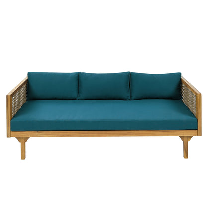 Claremont - 3 Seater Daybed Teak Acacia Wood Water Resistant Cushions Noble House