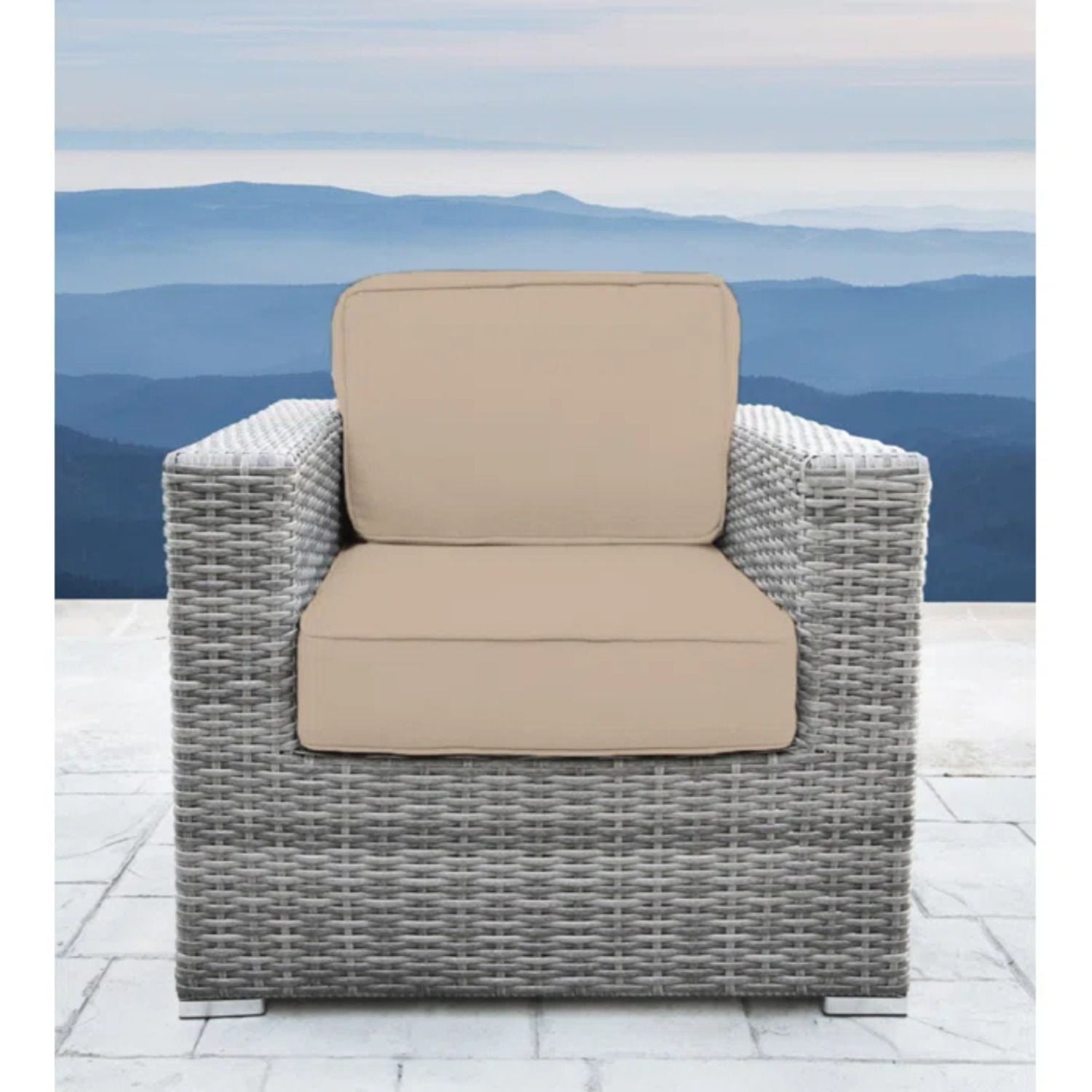 Minnesota - Wicker Club Chair Outdoor - Gray LSI Patio Furniture