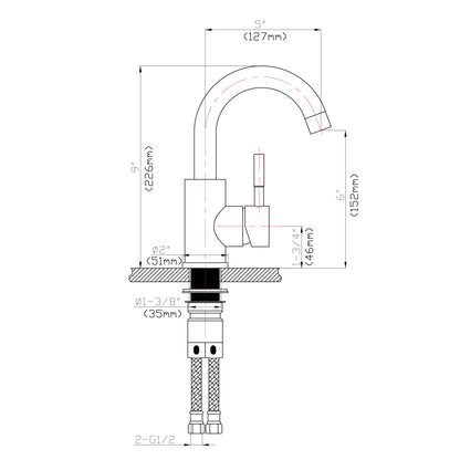 Modern Bathroom Faucet Single Hole Single Handle Daily Nest