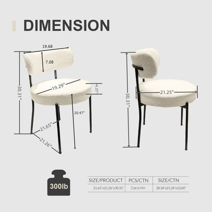 Mid-Century Modern Dining Chair With Curved Backrest Home Essentials