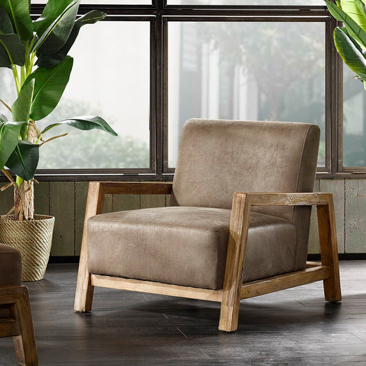 Easton - Low Profile Accent Chair - Taupe / Natural INK+IVY