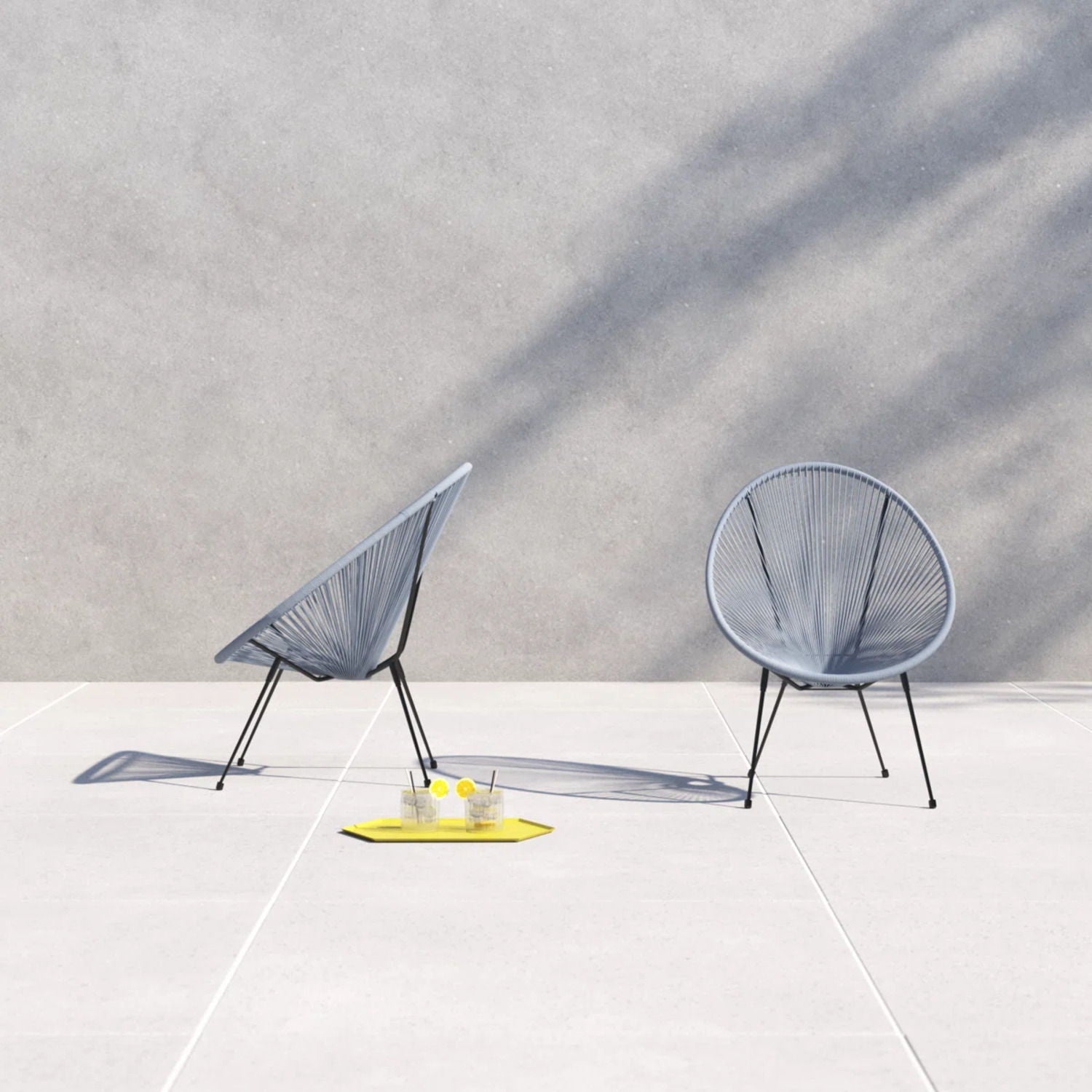Modern Egg Shaped String Chairs (Set of 2) LSI Patio Furniture