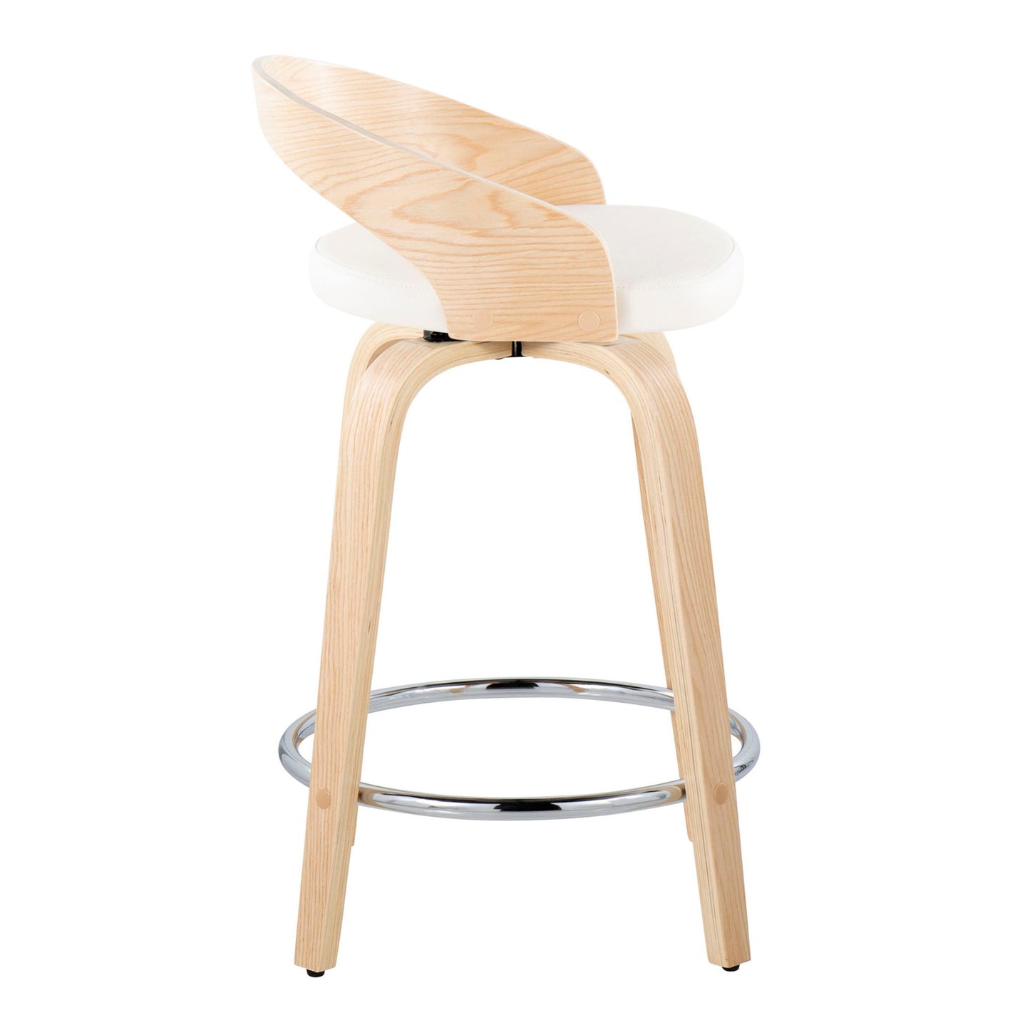 Grotto - Contemporary Fixed Height Counter Stool & Swivel, Round Footrest (Set of 2) Lumi Source