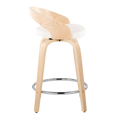 Grotto - Contemporary Fixed Height Counter Stool & Swivel, Round Footrest (Set of 2) Lumi Source