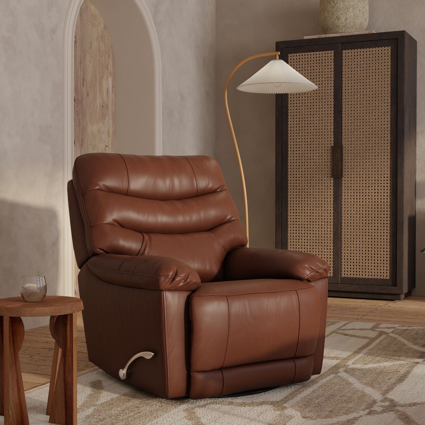 Oslo Antelope - Swivel Glider Recliner With Manual Footrest Home Essentials