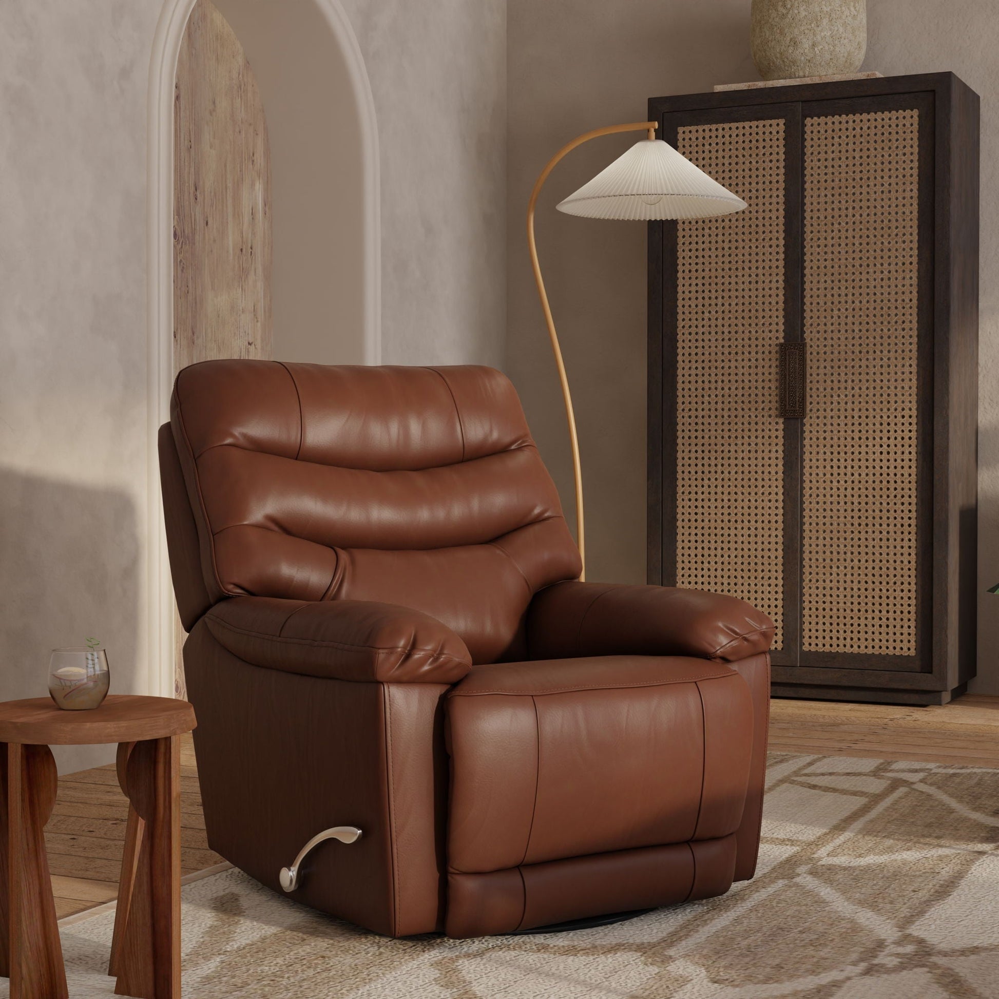 Oslo Antelope - Swivel Glider Recliner With Manual Footrest Home Essentials