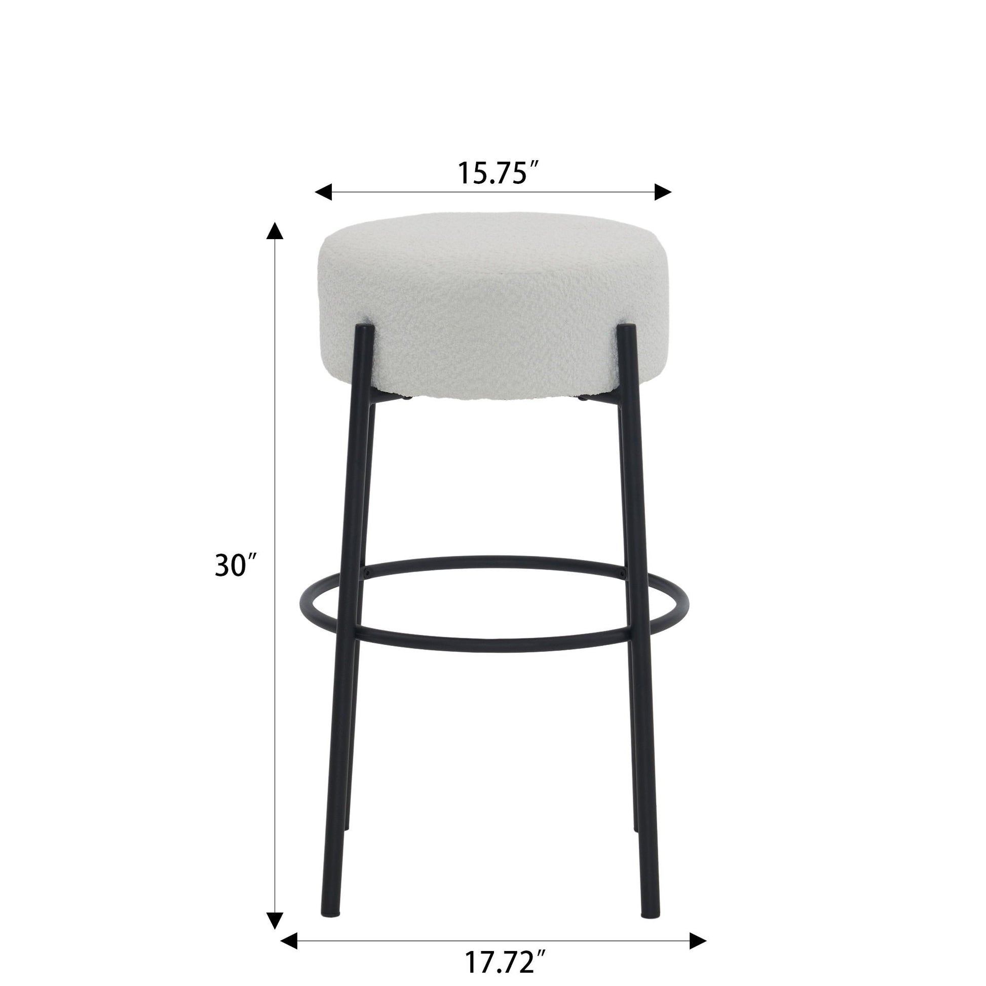 Round High Bar Stools (Set of 2), Contemporary Upholstered Dining Stools For Kitchens, Coffee Shops And Bar Stores Home Essentials