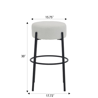 Round High Bar Stools (Set of 2), Contemporary Upholstered Dining Stools For Kitchens, Coffee Shops And Bar Stores Home Essentials