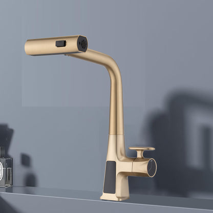 Waterfall Kitchen Faucet With Temperature Display And Pull Down Sprayer Daily Nest