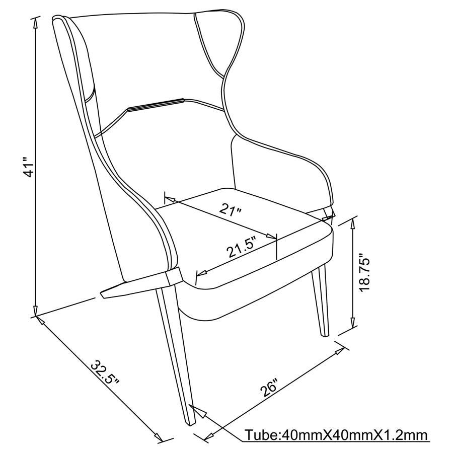 Walker - Upholstered High Wingback Accent Chair CoasterElevations