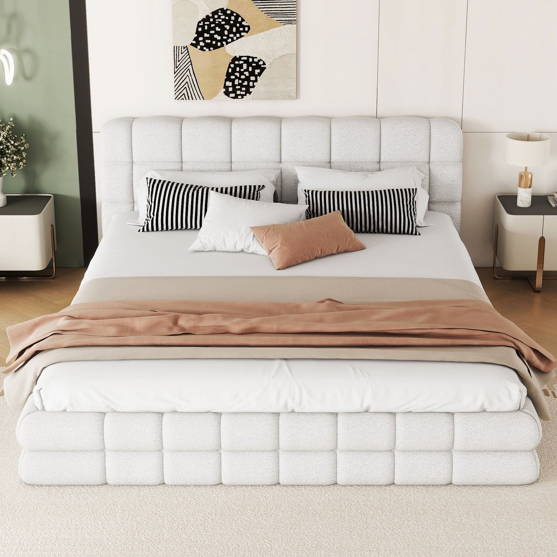 Upholstered Platform Bed With Headboard Dreamland