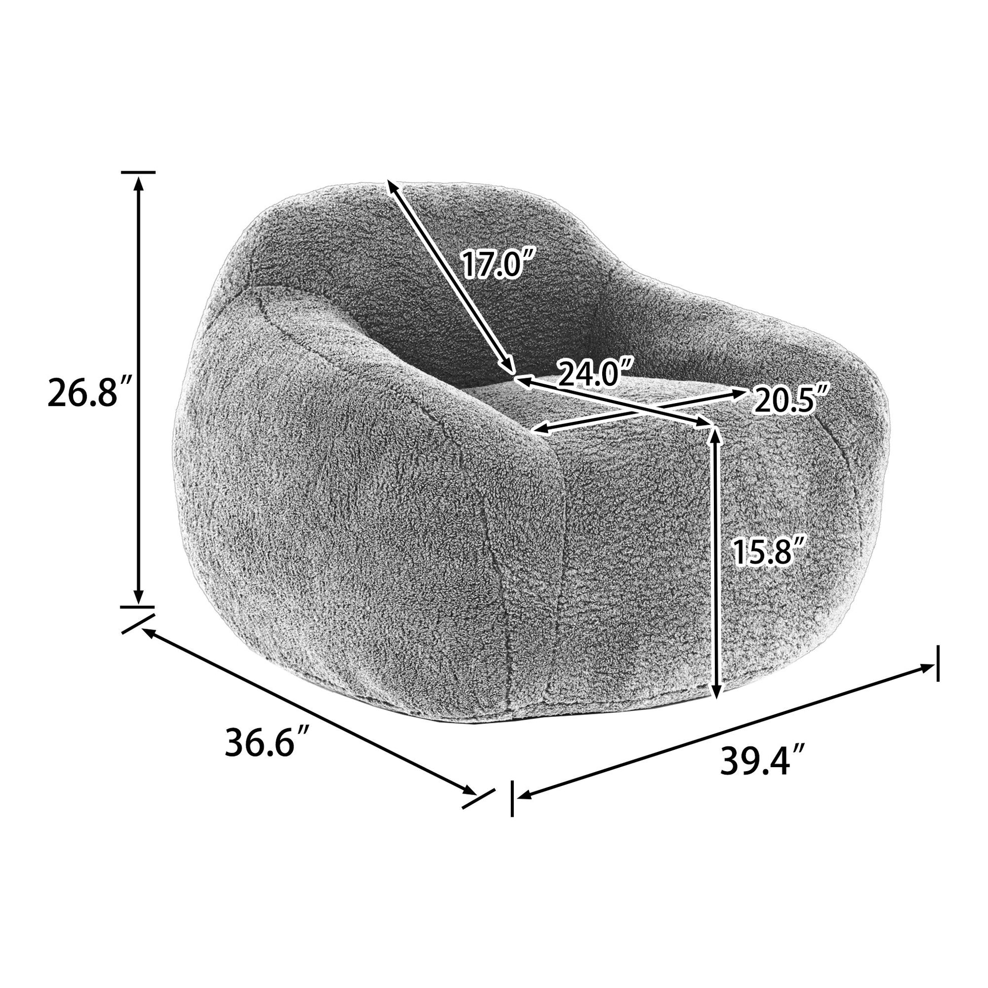 Giant Bean Bag Chair, Spacious Memory Foam With Armrests Home Essentials