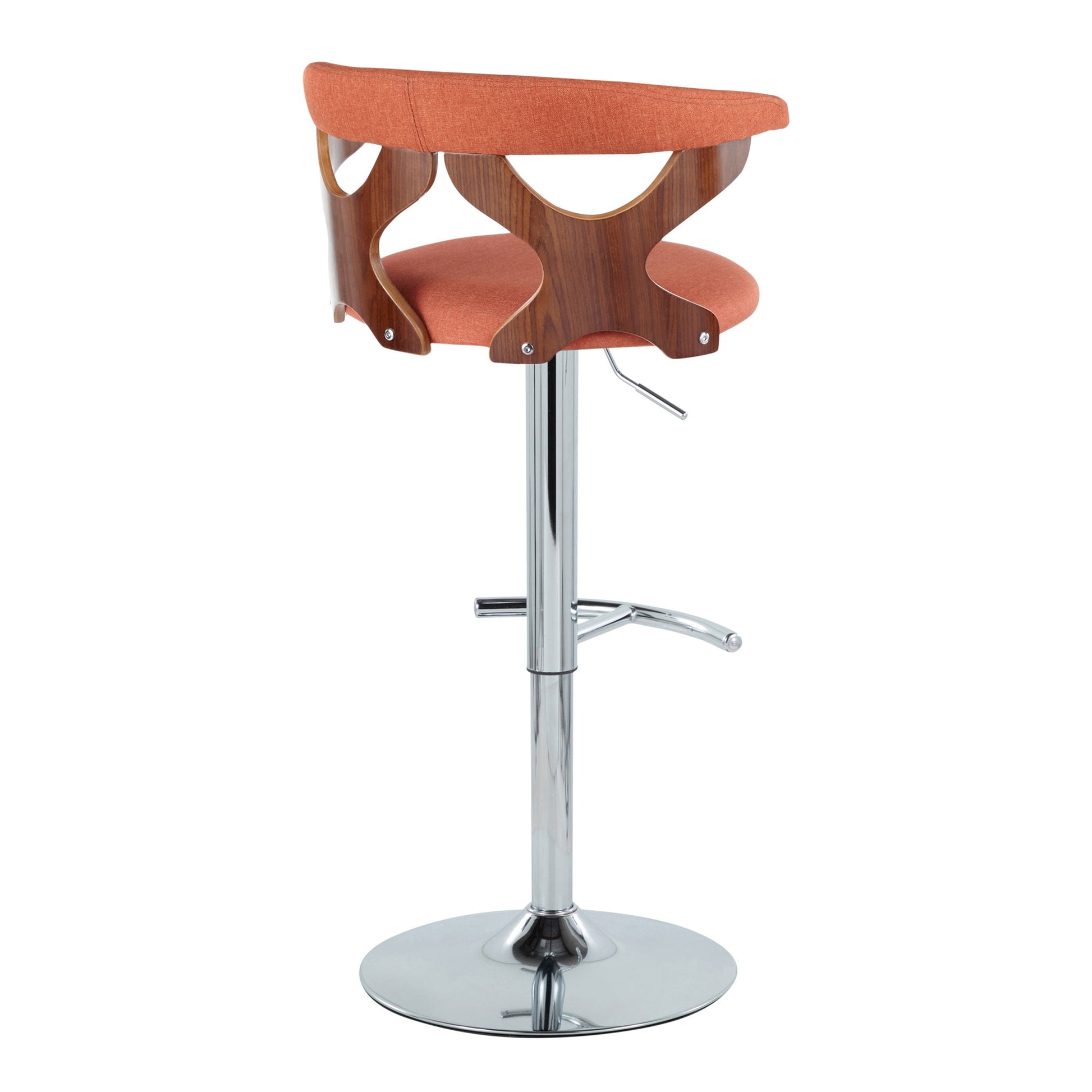 Gardenia - Mid Century Modern Adjustable Barstool With Swivel With Rounded T Footrest (Set of 2) Lumi Source