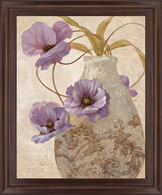 Whispering Violet Blooms - 28" x 34" Framed Wall Art Classy Art
