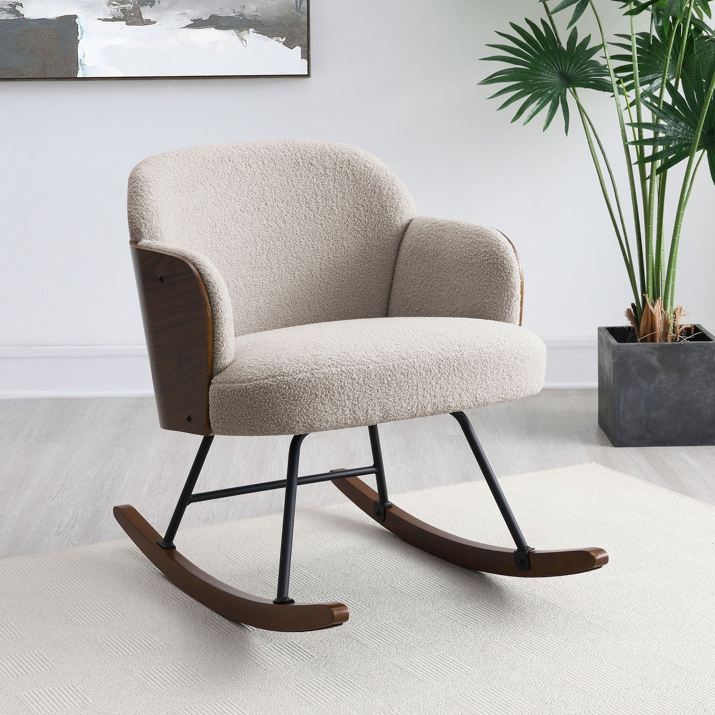 Valera - Upholstered Mid Back Rocking Chair Furniture Max