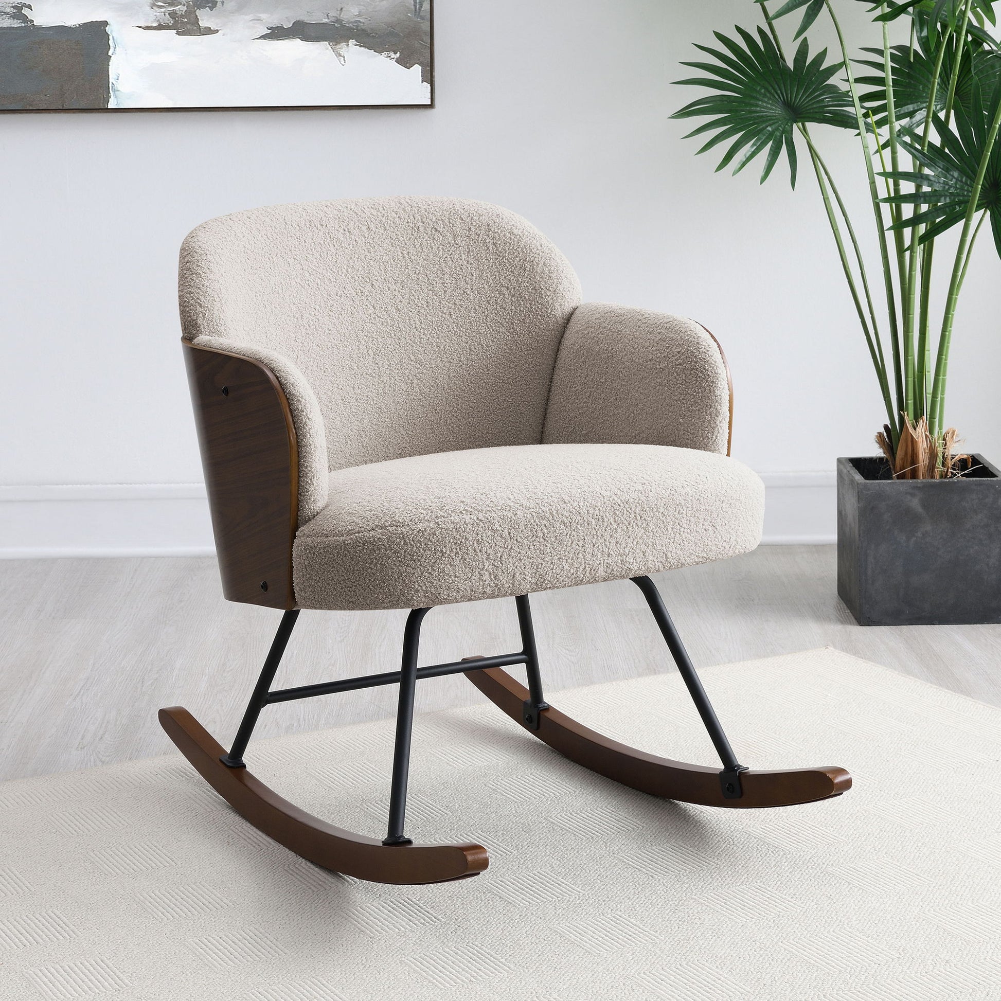 Valera - Upholstered Mid Back Rocking Chair Furniture Max