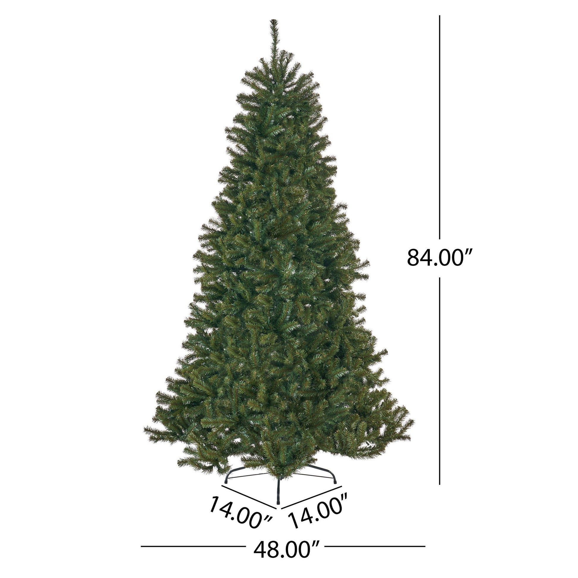 Noble - 7' Hinged Christmas Tree With 500 Clear Lights - Green Noble House