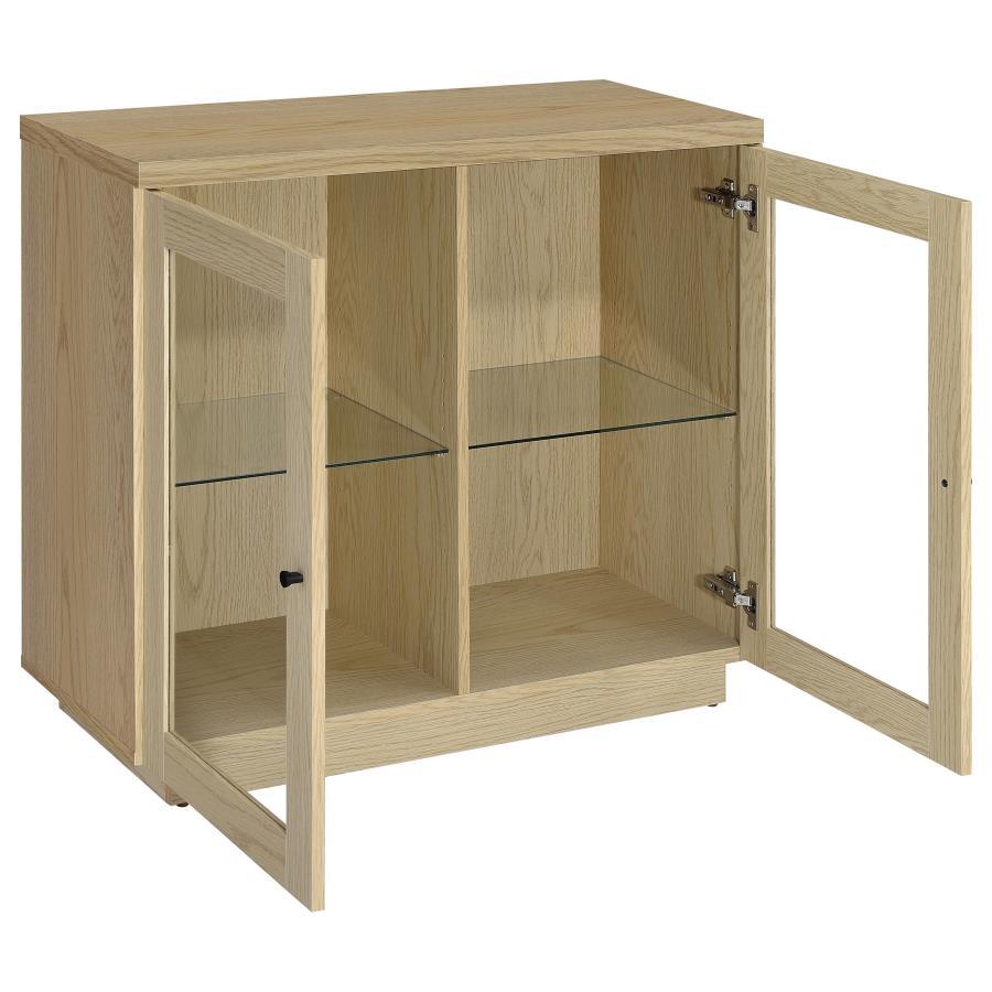 Tilbury - 2-Door Glass Front Accent Display Cabinet - Light Oak Coaster Fine Furniture