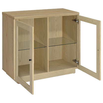 Tilbury - 2-Door Glass Front Accent Display Cabinet - Light Oak Coaster Fine Furniture