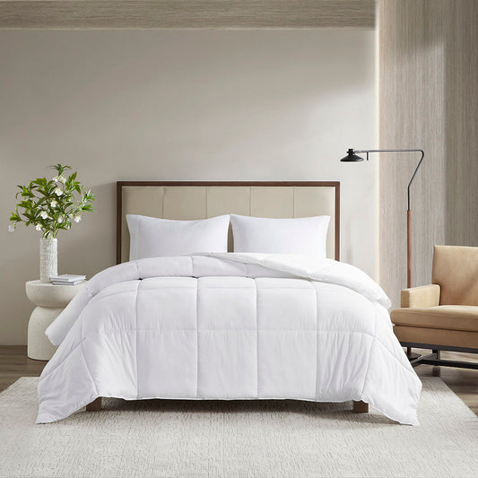 Winfield - 300 Thread Count Percale Luxury Down Alternative Twin Comforter - White Madison Park