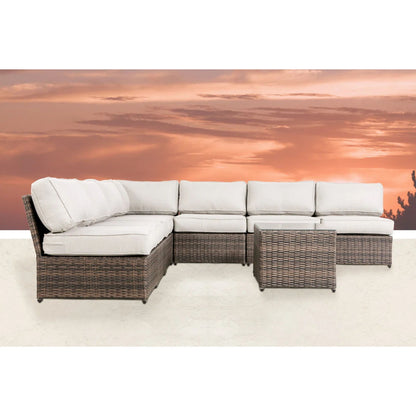 Comfortable Modern Patio Rattan Sectional Set With Cushions LSI Patio Furniture