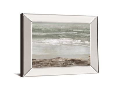 Grey Dawn By Caroline Gold - Mirror Framed Print Wall Art - Blue