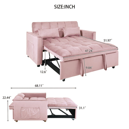 3 In 1 Pull Out Couch Convertible Sofa Bed With Reclining Backrest Home Essentials