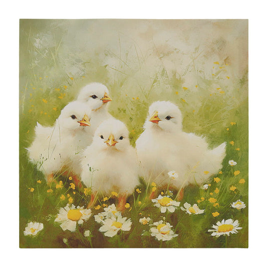 Sunshine Animals - Chicks Canvas Wall Art - Green Multi