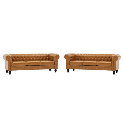 2 Piece Sofa Set With Rolled Armrests Home Essentials