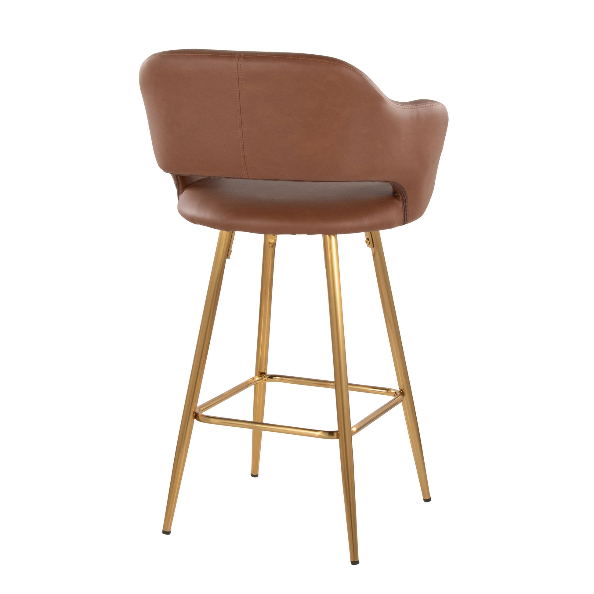 Margarite - Contemporary Fixed Height Counter Stool With Footrest (Set of 2) With Square Lumi Source