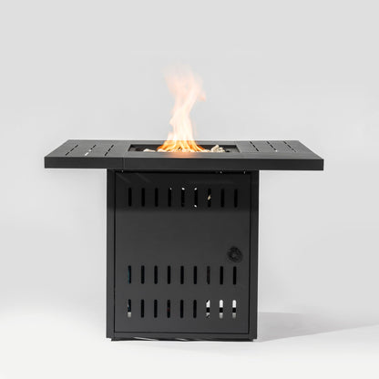34" Propane Gas Fire Pit Table, 50000 Btu Rectangular Steel Fire Pit For Outside Patio Deck Garden Courtyard - Black Home Essentials