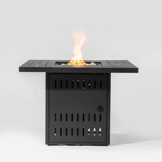 34" Propane Gas Fire Pit Table, 50000 Btu Rectangular Steel Fire Pit For Outside Patio Deck Garden Courtyard - Black Home Essentials