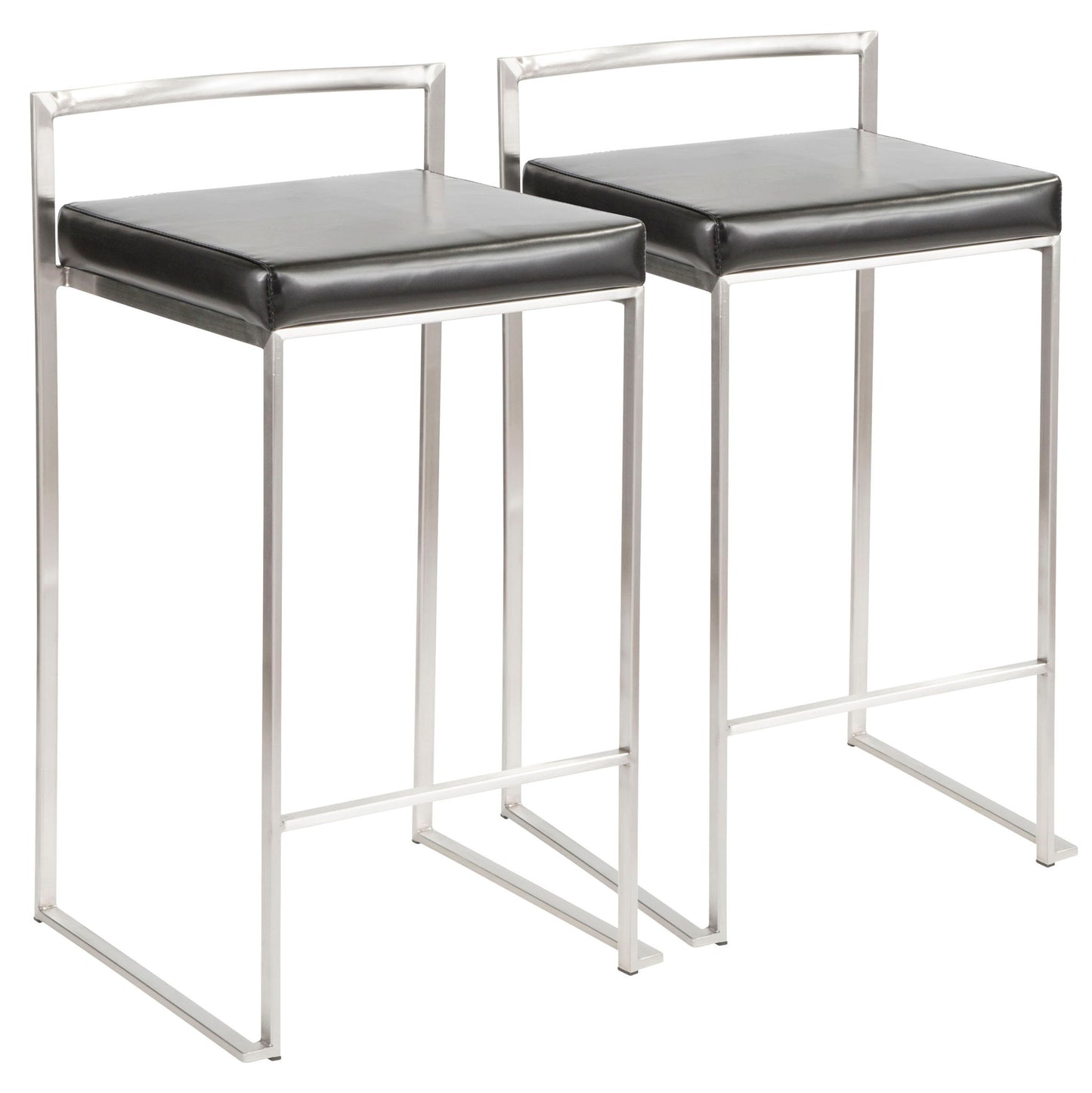 Fuji - Contemporary, Stackable Elegant Counter Stool (Set of 2) Lumi Source