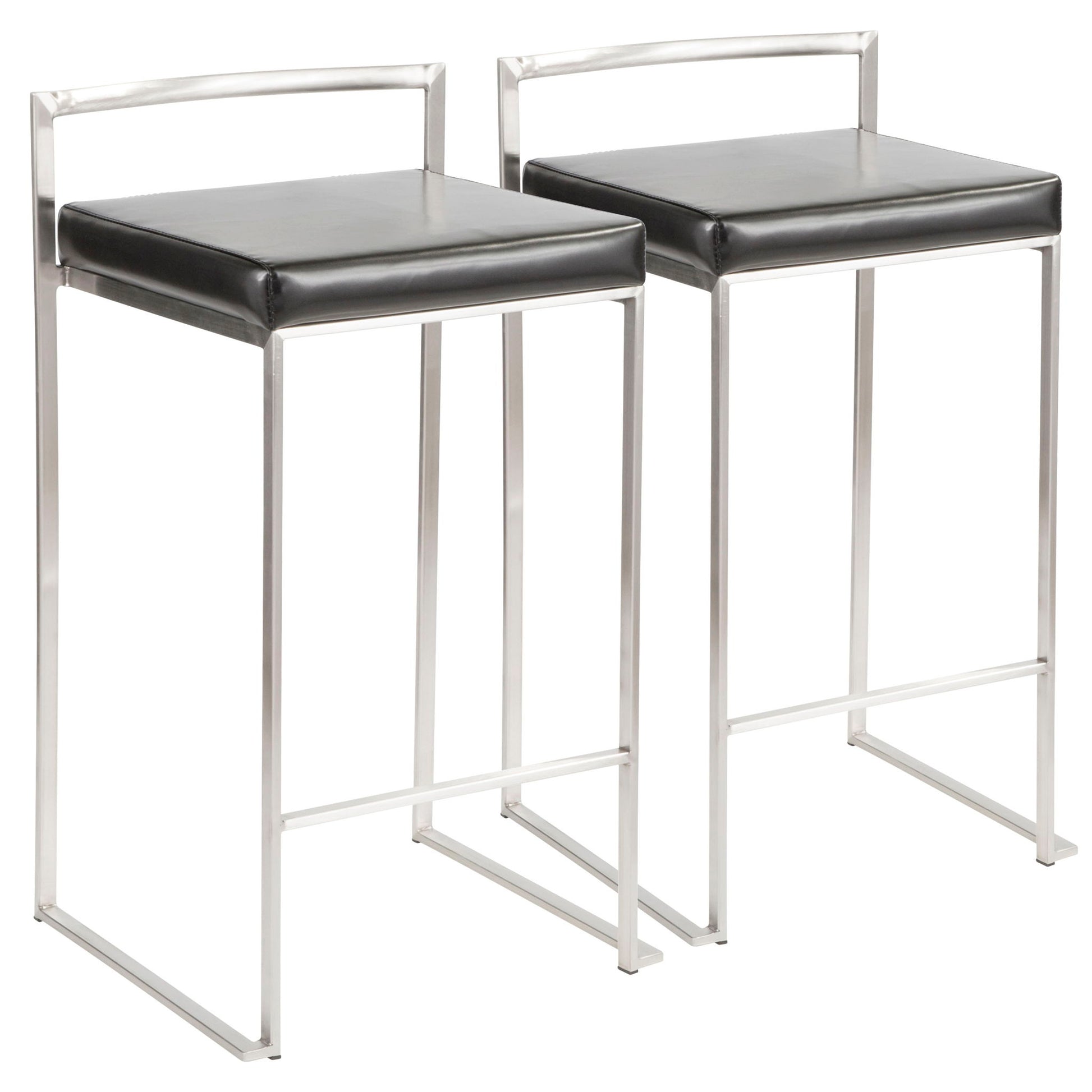 Fuji - Contemporary, Stackable Elegant Counter Stool (Set of 2) Lumi Source
