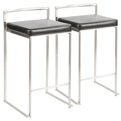 Fuji - Contemporary, Stackable Elegant Counter Stool (Set of 2) Lumi Source