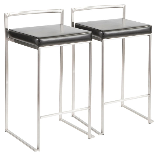 Fuji - Contemporary, Stackable Elegant Counter Stool (Set of 2) Lumi Source