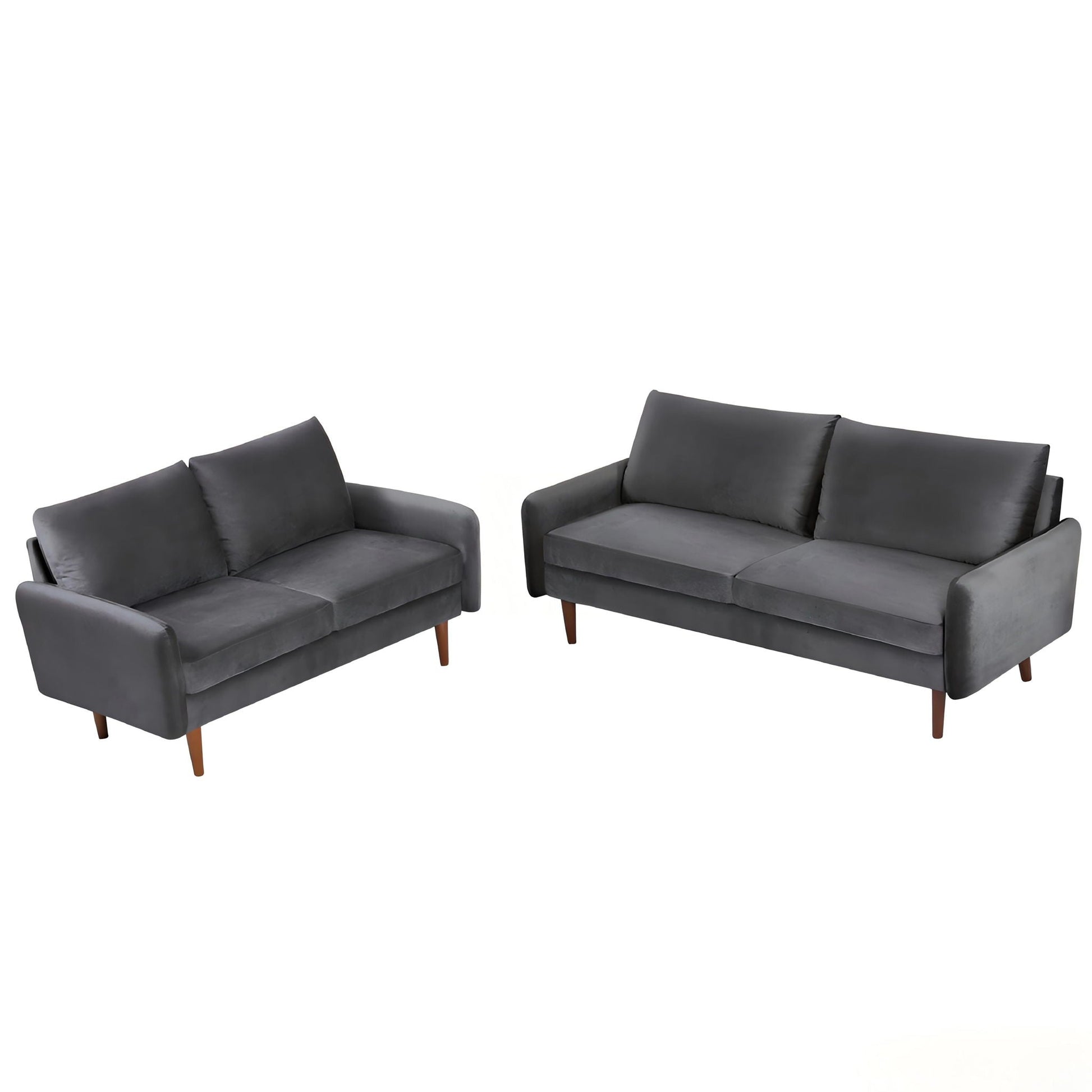 Kent - 2 Piece Sofa & Loveseat Set For Living Room - Gray US Pride