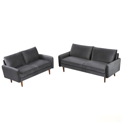 Kent - 2 Piece Sofa & Loveseat Set For Living Room - Gray US Pride