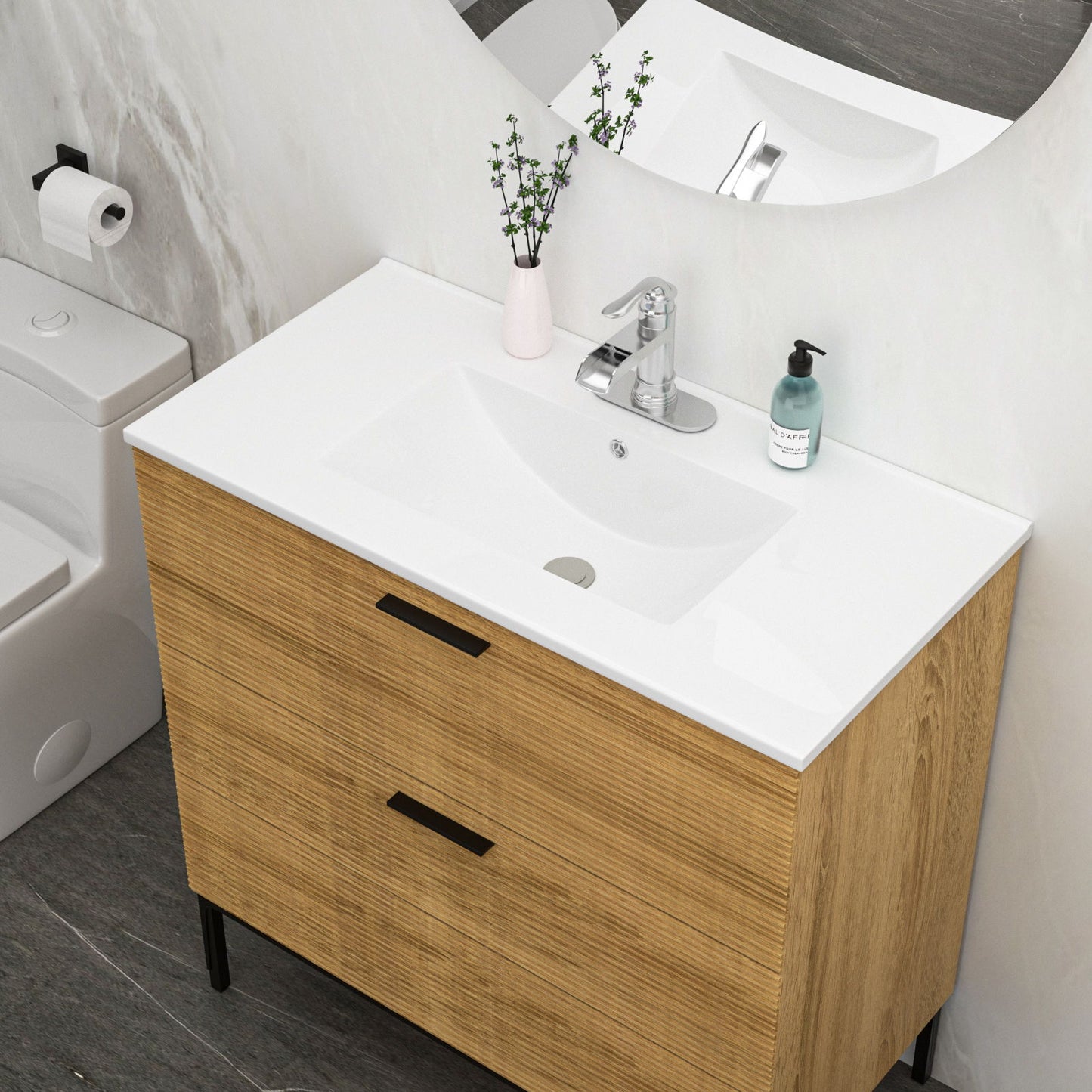 Premium Rectangular Vanity Top With Single Faucet Hole And Overflow Daily Nest